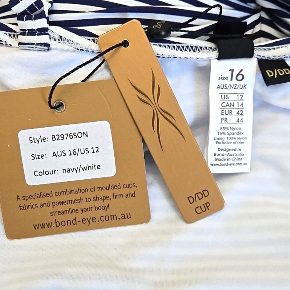 NWT Size 12/US One-Piece Swim Striped Swimsuit NWT - Picture 7 of 9